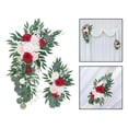 thumbnail image 3 of 2 arcos florales colgantes, arreglo floral artificial decorativo rosa rosa roja, 3 of 9