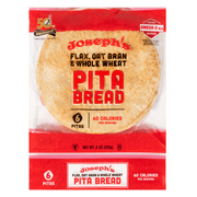 Joseph's Low Net Carb Flax Pita Bread, 1 Pack, 6 Count, 8oz
