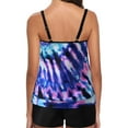 thumbnail image 6 of ibiyuan Plus Size Summer Outfits Two Piece Tummy Control Bathing Suit with Athletic Pockets Swim Shorts Swimwear Tropical Floral Womens Swimsuits Tummy Control,Purple, 6 of 8