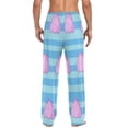 thumbnail image 2 of Pink Cloud Stripes Men's Lightweight Pajama Bottoms Stretch Elastic Waist Side Pockets Spring Fall, 2 of 7