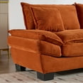 thumbnail image 2 of Sofa, Corduroy Sleeper Couch with Pillows, Comfy Upholstered Loveseat Sofa for Bedroom,Living Room,Apartment,Office, Orange, 2 of 9