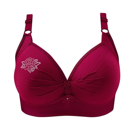 YEJIMAN Bras for Women No Underwire Adjustable Bras Full Coverage Support Bralette Plus Size Everyday Bra  Red Women Underwear Seamless  Nylon Womens Cotton Underwear