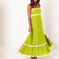 thumbnail image 4 of WTXUE Robes Maxi en Liquidation, Robe Nuisette Sans Manches Élégante à Encolure Carrée, Femmes 2024 Été Encolure Dégagée à Étages Fluide Longue Unie Vestidos Casuales Para Mujer Verano Maxi Women, Vert+TG(US:14-16), 4 of 9