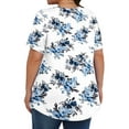 thumbnail image 5 of Fantaslook Womens Plus Size Tops Tunic Short Sleeve Shirts Floral Blouses Loose Summer Tops, 5 of 6
