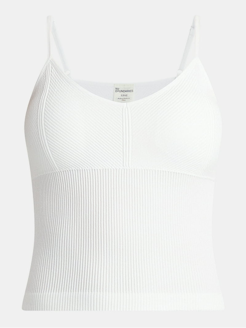 No Boundaries Seamless Miter Textured V-Neck Cami with Demi