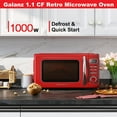thumbnail image 5 of Galanz Retro Countertop Microwave Oven with Auto Cook & Reheat, Defrost, Quick Start Functions, Easy Clean with Glass Turntable, Pull Handle, 1.1 cu ft, Red, 5 of 8