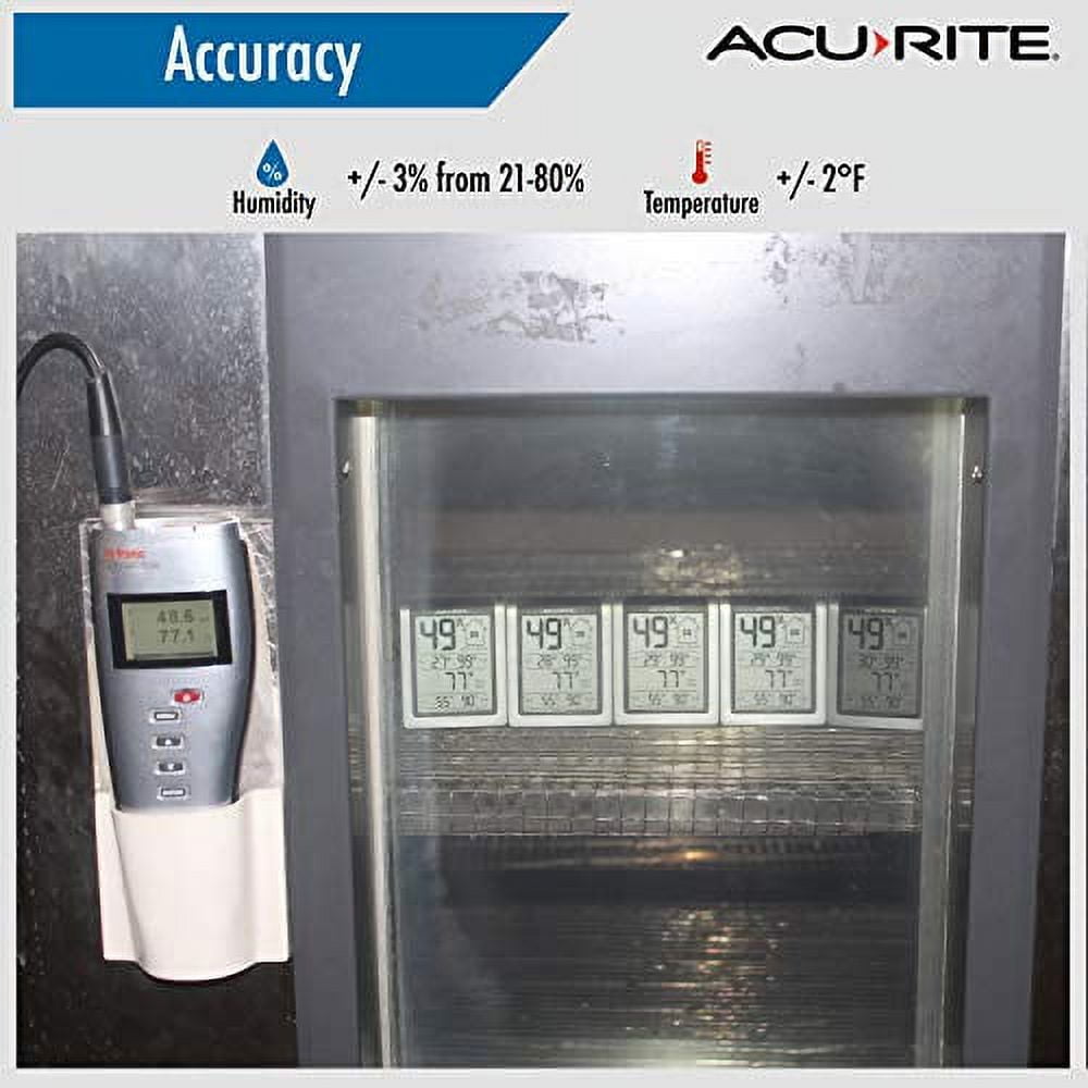 AcuRite 00613 Digital Hygrometer & Indoor Thermometer Pre-Calibrated Humidity  Gauge, 3 H x 2.5 W x 1.3 D, Black - Alex Gordez