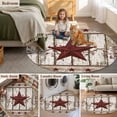 thumbnail image 6 of Western Texas Star Washable Round Area Rug 3 ft, Vintage Red Star Berry White Wood Grain, Soft Non Slip Rugs Stain Repellent Indoor Felt Carpet for Living Dining Room Bedroom Home Office, 6 of 9