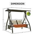 thumbnail image 2 of TOTAL 2-Seat Outdoor Patio Porch Swing with Adjustable Canopy and Solar LED Light, Deluxe Hammock Swing Glider and 2 Sunbrella Cushions, Perfect for Outdoor Garden, Balcony,and Backyard, 2 of 7