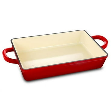 Crock Pot Artisan Enameled Cast Iron 13" Rectangular Lasagna Pan, Scarlet Red
