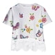 thumbnail image 1 of QIIBURR - Camiseta de manga corta con encaje, cómoda y bonita, para el primer cumpleaños de una niña pequeña, con estampado de colores lisos, ideal para niñas de 5 años y 3 años., 1 of 5