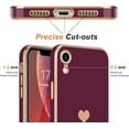 thumbnail image 2 of Compatible with iPhone Xr Case for Women Girl Cute Love-Heart Luxury Bling Plating Soft Back Cover Raised Full Camera Protection Bumper Silicone Shockproof Phone Case for iPhone Xr, Wine red, 2 of 13