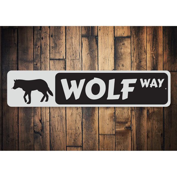 Wolf Way Novelty Decor, Metal Wall Sign - 4x18 Inches