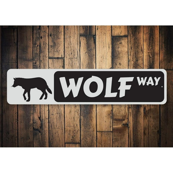Wolf Way Novelty Decor, Metal Wall Sign - 4x18 Inches