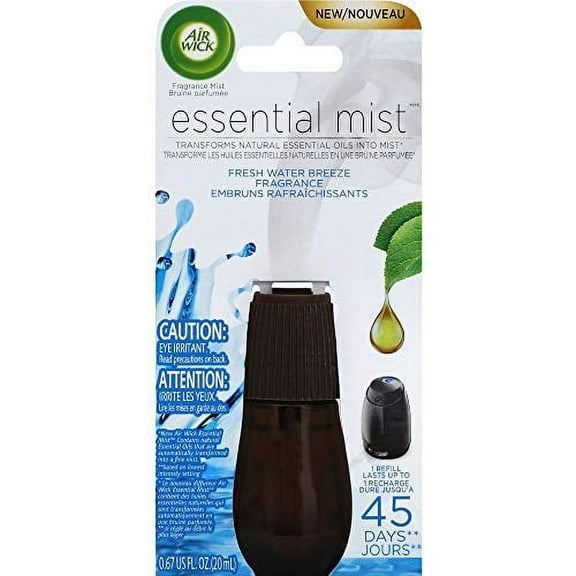Air Wick Essential Oils Diffuser Mist Refill, Fresh Water Breeze, 1 Ct