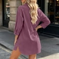 thumbnail image 6 of CaComMARK PI Womens 3/4 Sleeve Tops Casual Long Collared Button Down Shirt Jackets Dressy Flowy Beach Vacation Blouse Purple, 6 of 7