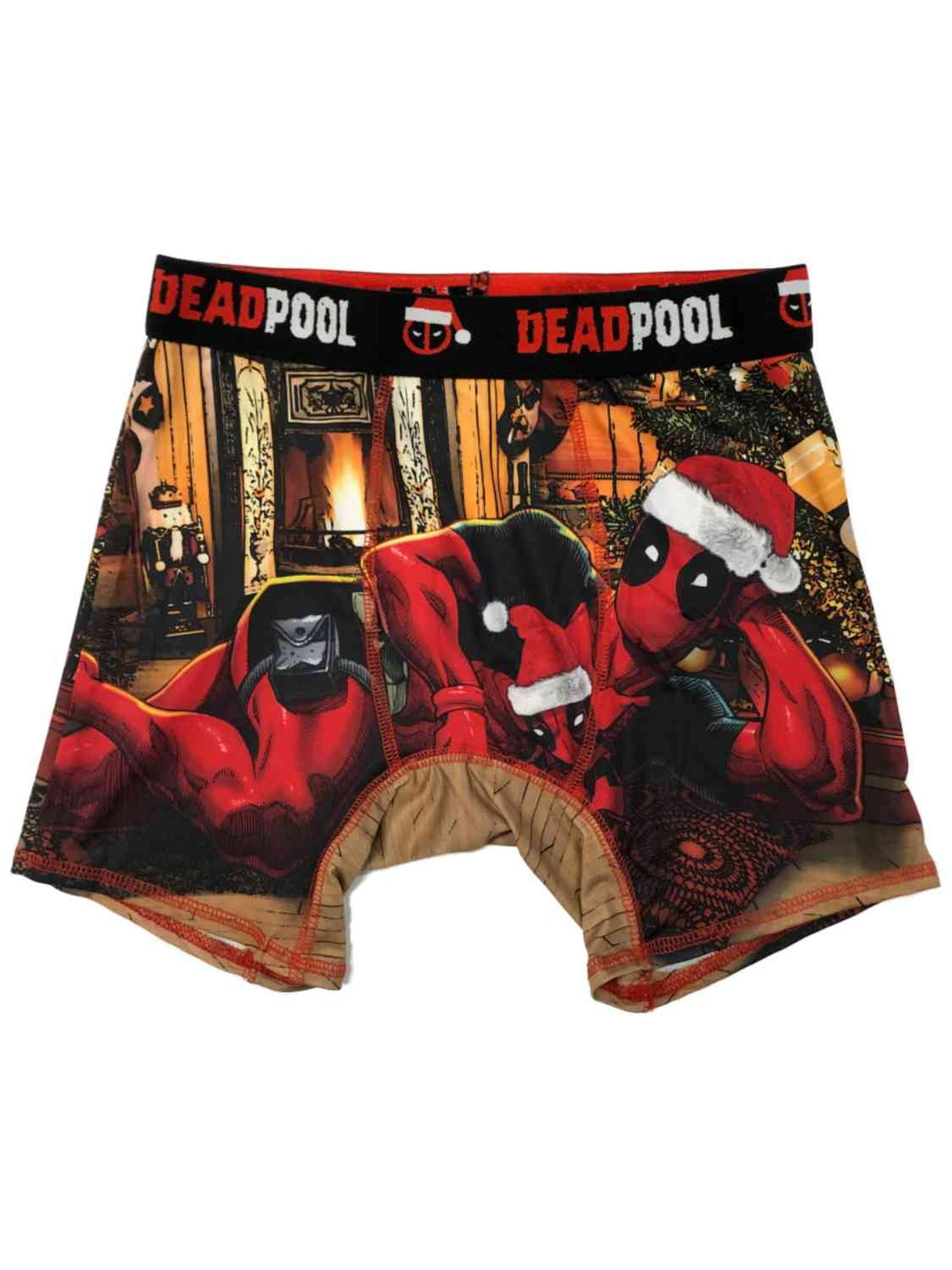 Briefly Stated Mens Deadpool Deck The Halls Christmas Performance Boxer Brief 2 Pack