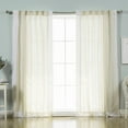 thumbnail image 1 of Best Home Fashion Faux Linen Blend Bordered Curtain Panel Pair, 1 of 2