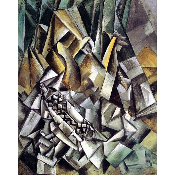 Still Life With Liquor Bottle-Picasso - CANVAS OR PRINT WALL ART