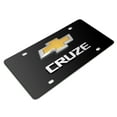 thumbnail image 3 of Chevrolet Cruze Gold Bowtie 3D Dual Logo Black Stainless Steel License Plate, 3 of 5