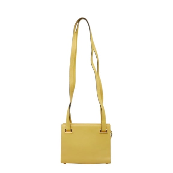 Pre-Owned Salvatore Ferragamo handbag/shoulder bag E212709, yellow leather, women's.