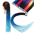 thumbnail image 3 of Benehair 12 Strands Twist Box Braids Ponytail Bright Pigtail Hair Extensions Dreadlocks Kanekalon Crochet Braids for Women 24" Black+Royal Blue+Sky Blue, 3 of 5