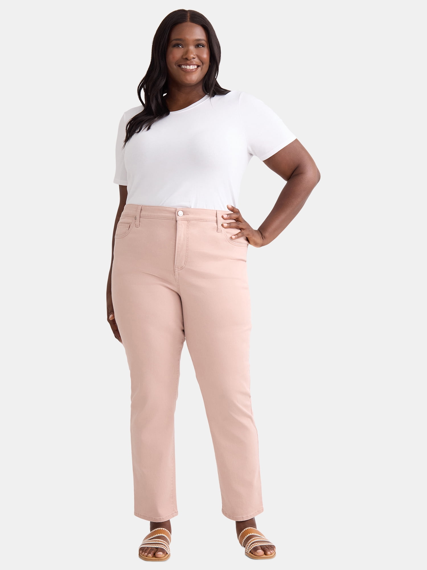 Terra & Sky Women's Plus Size Straight Leg Skinny Jeans