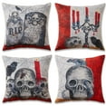 thumbnail image 1 of 4 Pcs Square Printed Throw Pillow Case, 18*18 inch Sofa Cushion Case Modern Throw Pillow Cover Farmhouse Pillowcase, 1 of 8