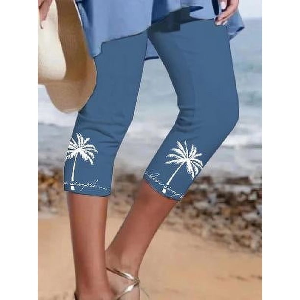 Pantalones de yoga de playa de la serie Seaside, holgados y cómodos, con estampado 3D de borde y verano