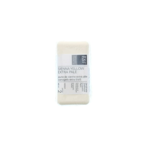 R&F Handmade Paints Encaustic Paint Cake, 40ml, Sienna Yellow Extra Pale