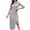 Gray, variant on Sweater Dress for Women Midi Women's V Neck Sweater Dress Puff Long Sleeve Slim Bodycon Fall Winter Ribbed Knit Dresss