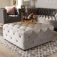 thumbnail image 4 of Baxton Studio Table Basse Ottomane Moderne en Velours Capitonné Gris Ardoise, 4 of 7