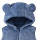 thumbnail image 3 of Chaqueta de invierno para niños, de color sólido, sin mangas, con capucha y cremallera, forro polar, cálida, de poliéster., 3 of 4