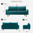 thumbnail image 6 of Koby Home 70" Small Spaces Velvet Sofa Couch - Modern Comfy, Thick Cushions & Wood Frame for Living Room Apartment Eggplant, 6 of 6