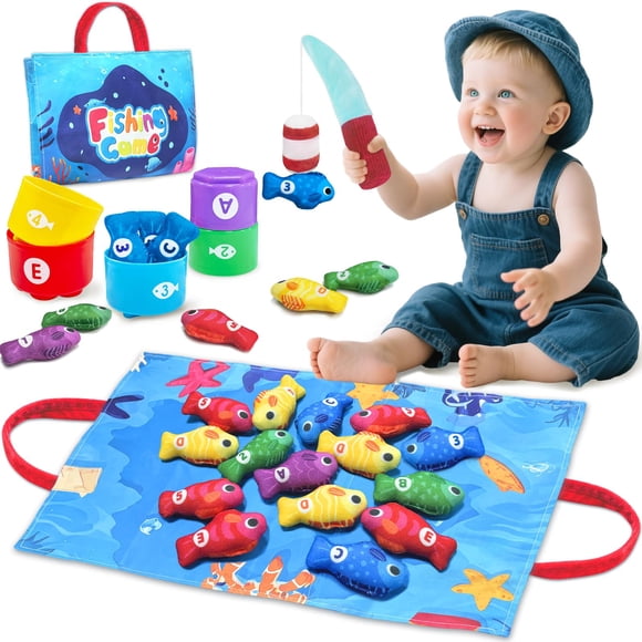 Juego de pesca con gagules Montessori, con vasos apilables, de 1 a 3 años