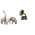 thumbnail image 1 of Figuras Familiares De Elefantes De Cerámica Vintage, Escultura Coleccionable, Estatua De Animal Retro, Adorno Para El Hogar, Estante, Soporte De TV, Regalo De Inauguración De La Casa, 1 of 8