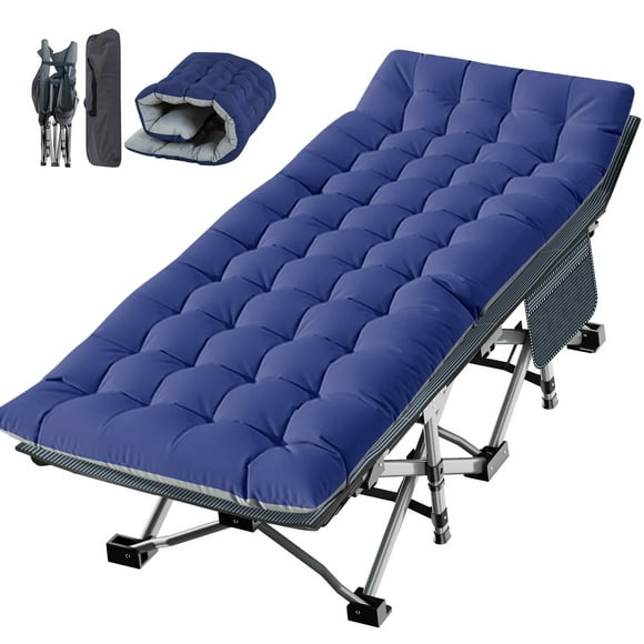 Slsy Folding Bed Cot with 3.3 Inch 2 Sided Mattress, 75"* 28" Folding Camping Cots with Carry Bag, Folding Sleeping Cot Guest Bed