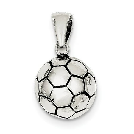 Sterling Silver Antiqued Soccer Ball Pendant