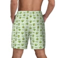 thumbnail image 2 of Lsque Mens Swim Trunks Green Avocado Pattern - Bathing Suit Compression Liner - Beach Swim Shorts Swimwear - (S-3XL) - Stretch Quick Dry -Large, 2 of 9