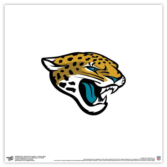 Gallery Pops NFL Jacksonville Jaguars - Primary Mark Wall Art, Unframed Version, 12" x 12"