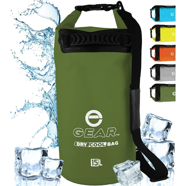 Bolsa seca flotante tipo cooler Enthusiast Gear 10 L / 15 L verde