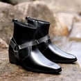 thumbnail image 4 of Pandaie Men's Cowboy Boots Square Closed Toe Work Boots Waterproof Lightweight Mid Calf Booties, 4 of 8