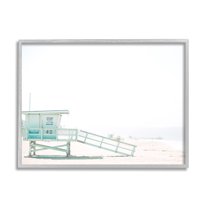 Stupell Industries Summer Sun Beach Coast Blue Lifeguard Shack Photography, 14 x 11, Design by Leah Straatsma