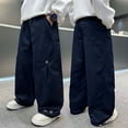 thumbnail image 2 of Afdoent Boys Baggy Jeans Wide Leg Casual Trousers Fashion Loose Fit Long Pants For Big Kids And Teenagers Comfortable Daily Wear Comfort Stylish 11-12 Years, 2 of 8