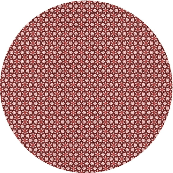 Ahgly Company Machine Washable Indoor Round Transitional Tomato Red Area Rugs, 7' Round