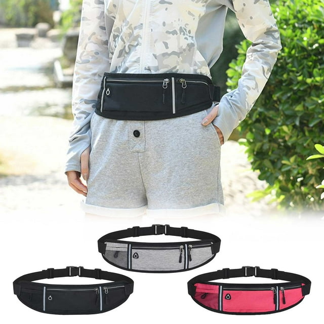 Ceinture de Course avec Poche pour Téléphone et Bande Réfléchissante - Ceinture Ajustable pour Hommes et Femmes, Résistante à l'Eau pour Randonnée, Cyclisme et Entraînement Physique