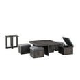 thumbnail image 2 of Mizo 6 Piece Coffee Table Set, 1 End Table, Nesting Ottomans, Rustic Brown, 2 of 4