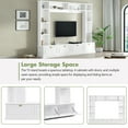 thumbnail image 4 of MDF Entertainment Wall Unit with 3 Bookshelves, 8 Display Cabinets and 8 Drawers, TV Stand with Golden Handles for Living Room, White, 4 of 9