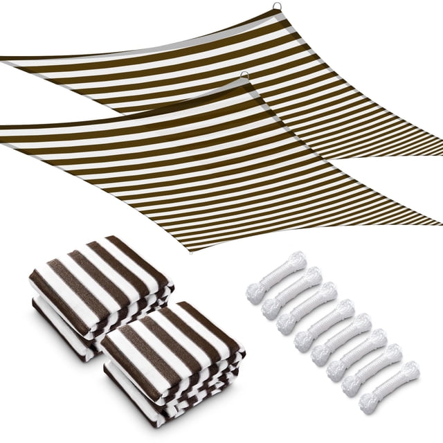 Yescom 2 Pack 20x16 Ft 97% UV Block Rectangle Sun Shade Sail HDPE Canopy Outdoor Park