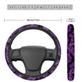 thumbnail image 3 of Renewold Bat Violet Black Auto Steering Wheel Cover for Women Men, Universal 15 Inch Soft Elastic Steering Wheel Wrap Anti-Slip Easy to Install Halloween Car Accessories, 3 of 6